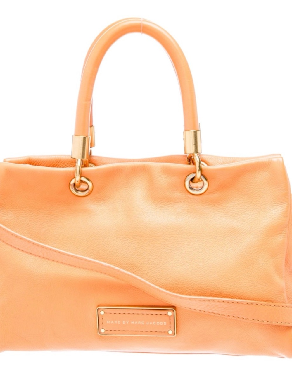 Marc by Marc Jacobs Peach Leather Shoulder Bag with Gold Hardware